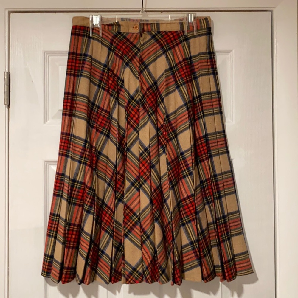 Vintage Wool Tartan Plaid Skirt